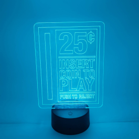 Arcade "Insert Coin to Play" Lamp | Game Room LED Light