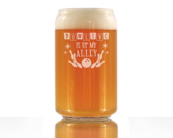 Bowling Alley Beer Can Pint Glass - Bowlers Gifts and Decor