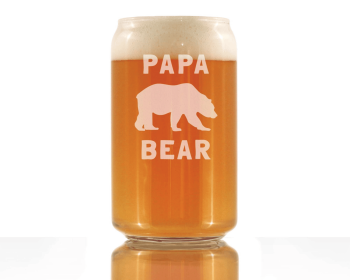 Papa Bear Beer Can Pint Glass - Dad and Grandpa Gifts