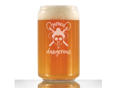 Yarned and Dangerous Beer Can Pint Glass - Crochet Gifts