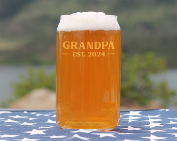 Bold 2024 Grandpa Beer Can Pint Glass - New Grandpa Gifts