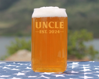 Bold 2024 Uncle Beer Can Pint Glass - New Uncle Gifts