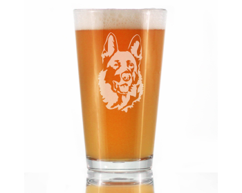 German Shepherd Pint Glass for Beer - Dog Gifts