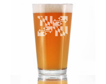 Flag of Maryland Pint Glass for Beer - Marylanders Gifts