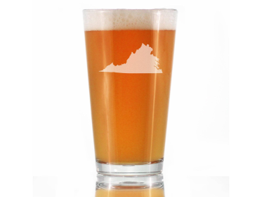Virginia Outline Pint Glass for Beer - Virginian Gifts