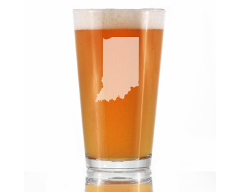 Indiana Outline Pint Glass for Beer - Indianan Gifts