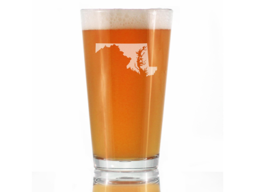 Maryland Outline Pint Glass for Beer - Marylanders Gifts