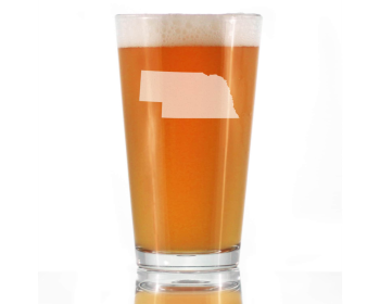 Nebraska Outline Pint Glass for Beer - Nebraskans Gifts