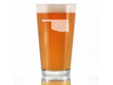 Oklahoma Outline Pint Glass for Beer - Oklahomans Gifts