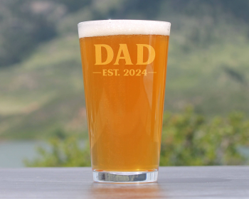 Bold 2024 Dad Pint Glass for Beer - New Dad Gifts and Decor