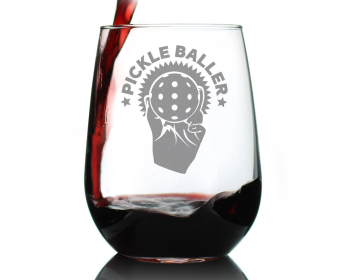 Pickleballer Stemless Wine Glass - Pickleball Gifts