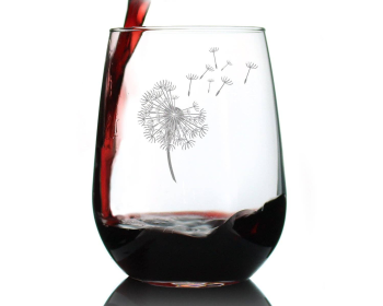 Dandelion Stemless Wine Glass - Floral Gifts and Decor