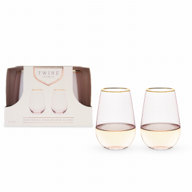 Rose Crystal Stemless Wine Glass Set By Twine