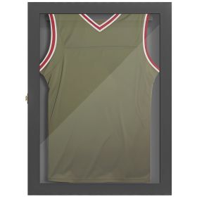 Sports Jersey Display Enclosure with UV-Protected Wall-Mount Frame 28x35 Jet Black