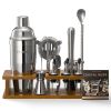 Cocktail Shaker Set 18 Pcs Bartender Kit Stainless Steel Bar Tool Set Silver