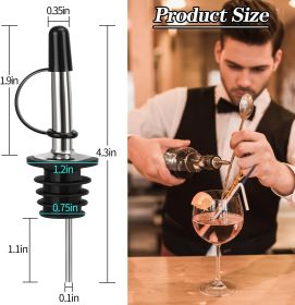 48 Pack Liquor Pour Spout, Stainless Steel Classic Bottle Pourers with Rubber Dust Cap, Speed Wine Bottle Pourer for Liquor Bottle, Oil Bottles