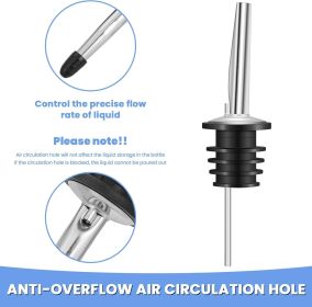 12 Pack Liquor Pour Spouts Set Stainless Steel bottle spout and Liquor Pourers Dust Caps Covers