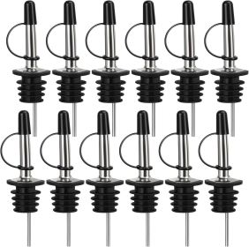 12/24/48/100 Pack Liquor Pour Spout, Stainless Steel Classic Bottle Pourers with Rubber Dust Cap, Speed Wine Bottle Pourer for Liquor Bottle