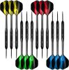12 Pack Steel Tip Darts, Professional Metal Darts Set for Dartboard