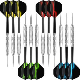 12 Pack Steel Tip Darts,24G Professional Metal Darts Set for Dartboard