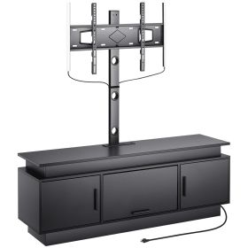 60" TV Stand with Mount for up to 75 in TVs, Entertainment Center with Power Outlet & LED Lights