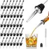 36-Pack Stainless Steel Pour Spouts for Liquor Bottles, Oil, Vinegar, and Wine  Liquor Bottle Pourers with Rubber Dust Caps Bar Pourers for Bartending
