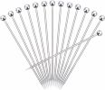 15 Pieces Stainless Steel Cocktail Picks Metal Martini Picks 4.3 inch