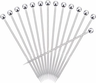 15 Pieces Stainless Steel Cocktail Picks Metal Martini Picks 4.3 inch