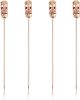 Copper Tiki Cocktail Picks - Heavy Duty Toothpicks Stainless Steel Metal Drink Skewers Barware Accessories - 5inch Set of 4
