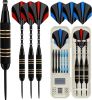 Darts Metal Tip Set, 3 Pack Steel Tip Darts Set, Professional Dart for Dartboard with Aluminum Shafts, Brass Barrels, Extra Flights, O-Rings