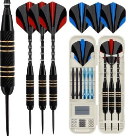 Darts Metal Tip Set, 3 Pack Steel Tip Darts Set, Professional Dart for Dartboard with Aluminum Shafts, Brass Barrels, Extra Flights, O-Rings