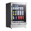 Beverage Refrigerator Cooler, 154 Can Beverage Fridge, Mini Fridge with Glass Door, Adjustable Shelves, Digital Temperature Control