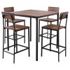 VEVOR Bar Table, 5PCS 35â€³ Bars Tables Set, Bar Tables and Chair Set with Rounded Edge Design, Square Pub Table with Four Stools for Living Room