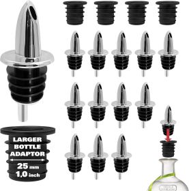 2 Pack Classic Chromed Bottle Pourers, Liquor Pourers for Alcohol, Olive Oil