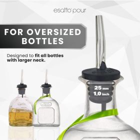 6 Pack Metal Pourer Spouts for Oversized Bottles, Includes 6 Dust Caps to Protect from Dirt & Debris, Pour Spouts for Bottles