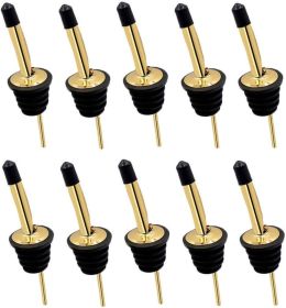 24 Pack Liquor Pour Spouts Set Stainless Steel bottle spout and Liquor Pourers Dust Caps Covers Gold