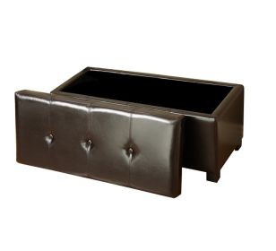 Warehouse of Tiffany Ariel Dark Brown Faux-Leather Storage Bench