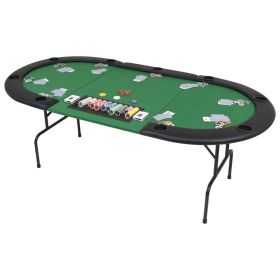 Poker Table Green and Black MDF, polyester, artificial leather, steel
