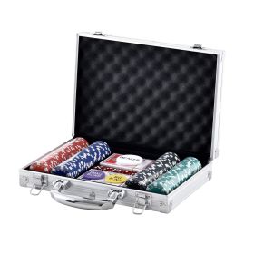 VEVOR Poker Chip Set, 200-Piece Poker Set, Complete Poker Playing Game Set with Aluminum Carrying Case, 11.5 Gram Casino Chips, Cards