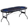 VEVOR 8 Player Foldable Poker Table, Blackjack Texas Holdem Poker Table with Padded Rails and Stainless Steel Cup Holders