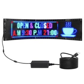 VEVOR Programmable LED Sign, P5 Full Color LED Scrolling Panel, DIY Custom Text Animation Pattern Display Board
