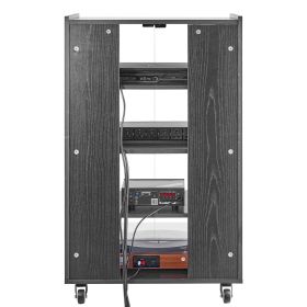 VEVOR 5-Tier AV Media Stand with Wheels, Wooden Audio-Video Media Stand for DVD Players/Cable Boxes/Games Consoles