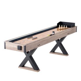 VEVOR 9 ft LED Shuffleboard Table 2 in 1 Shuffleboard and Bowling Combo Game Set