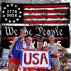 Probsin Large 250 Anniversary USA Backdrop 72" x 48" 250 Years America Flag 1776-2026 We The People Patriotic Poster Hanging Supplies Wall Decor Bulle
