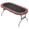 8 Player Oval Foldable Poker Table Casino Blackjack Texas Holdem Table 72 in
