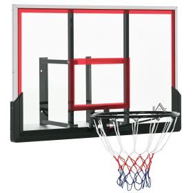 Soozier Wall Mounted Basketball Hoop, Basketball Goal Combo Kit with 43" x 30" Shatter Proof Backboard