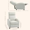 Fabric Recliner Chair Manual Home Theater Seating Single Reclining Sofa Chair with Padded Seat for Living Room, Cream White