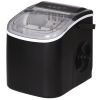 Portable Ice Maker Countertop with Handle, Self Cleaning Ice Maker Machine with Scoop and Basket, 26lbs/24Hrs, Black