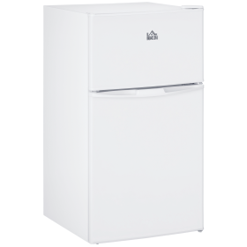 3.2 Cu Ft Compact Refrigerator, Mini Fridge with Freezer, Adjustable Shelves and Reversible Doors for Bedroom, White