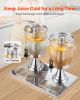 Drink Dispenser 2.1 Gal x 2 Beverage Dispenser for Party with Spigot Tray